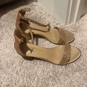 Nude pink sparkle heels